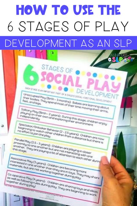 Early Intervention Activities, Stages Of Play, Play Therapy Activities, Speech Therapy Crafts, Preschool Speech Therapy, Speech Therapy Games, Group Counseling, Slp Ideas, Articulation Therapy