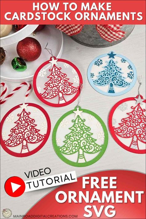 Christmas Archives - Main Road Digital Creations Layered Cardstock Cricut Projects Christmas, Christmas Cardstock Cricut, Easy Cricut Ornaments, Cricut Paper Christmas Ornaments, Cricut Christmas Ornament, Cricut Christmas Tags, Cardstock Ornaments, Layered Christmas Tree, Cricut Projects Christmas