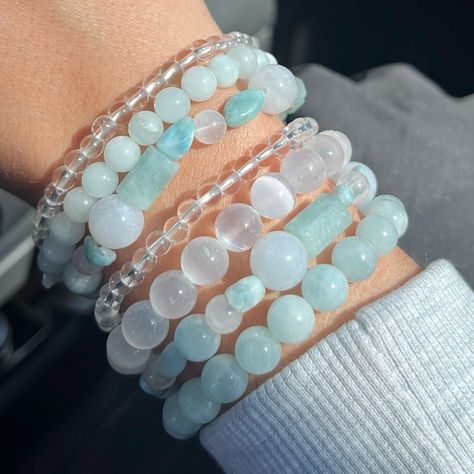 Bracelets Aesthetic, Bracelet Business, Worry Beads, Bracelet Stacks, Crystals Store, Blue Stud Earrings, Amazonite Bracelet, Crystal Healer, Bracelet Fashion