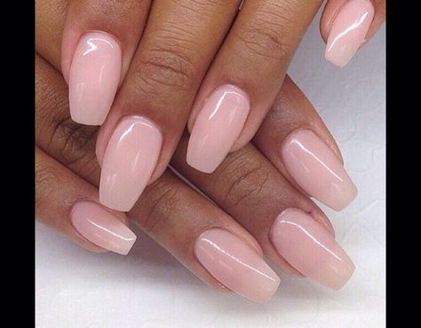 Classic Neutral coffin- ballerina shaped Gel Nails Shape, Blue Ombre Nails, Nail Salon Decor, Pretty Nail Polish, French Acrylic Nails, Shellac Nails, Healthy Nails, Manicure E Pedicure, Artificial Nails