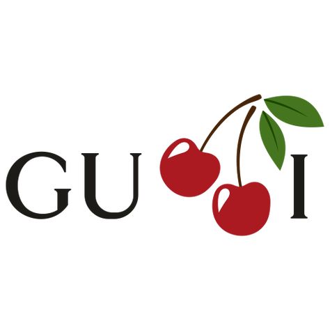 Designer Logos Fashion, Cherry Logo Design Ideas, Printing Logo Design Ideas, Gucci Symbol, Gucci Cherry, Fashion Logo Design Inspiration, Gucci Svg, Apple Fashion, Fashion Brand Logo