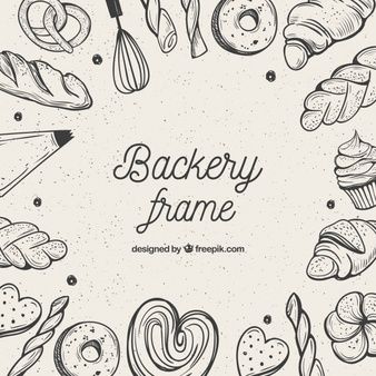 Pattiserie Design Logo, Food Frame Background, Food Frame, Watercolor Food Illustration, Baking Logo, Bakery Food, Bakery Products, Bakery Branding, Bakery Packaging