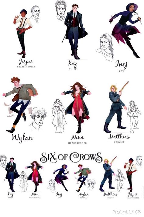 SIX OF CROWS - Album on Imgur Crows Art, Six Of Crows Characters, Crow Books, Circus Characters, Grisha Verse, Crooked Kingdom, The Grisha Trilogy, Leigh Bardugo, Six Of Crows