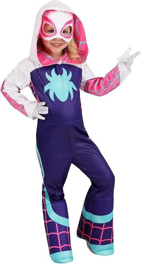 Diy Ghost Spider Costume, Ghost Spider Costume, Spider Gwen Costume, Spider Girl Costume, Spider Halloween Costume, Spider Costume, Spiderman Costume, Ghost Spider, Spider Halloween