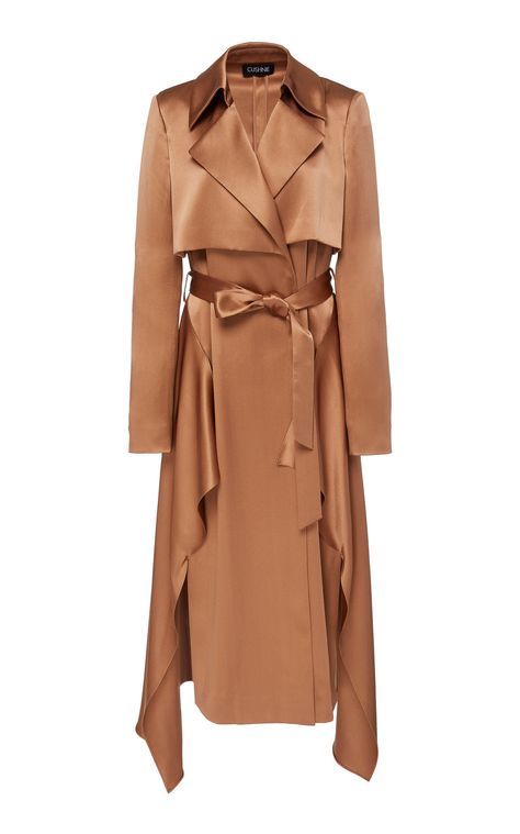 Silk Trench Coat, Jacket Coat Fashion, Satin Coat, Silk Coat, Couture Designers, Column Dress, Silk Slip Dress, Silk Mini Dress, Coat Outfits