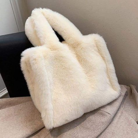 Fluffy Bags, Aesthetic Shoulder Bag, Korean Bags, Fluffy Bag, Wallets For Girls, Faux Fur Bag, My Style Bags, Mode Crochet, Fur Bag