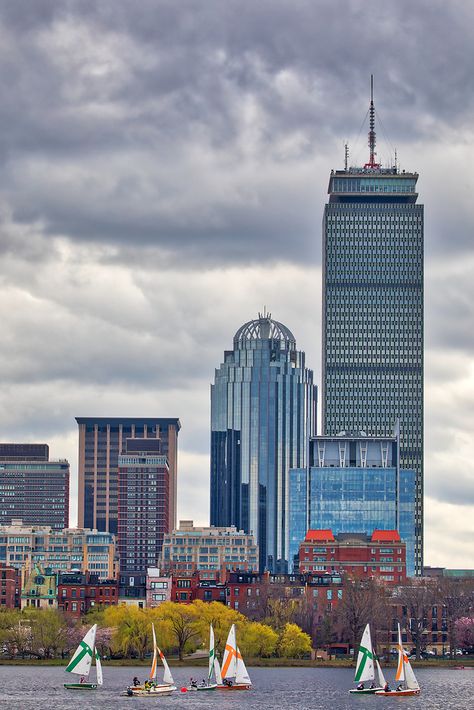 Massachusetts Aesthetic, Skyline Photography, Prudential Center, Aesthetic Types, Cloud Formations, Partly Cloudy, Boston Skyline, Cloudy Skies, Boston Things To Do