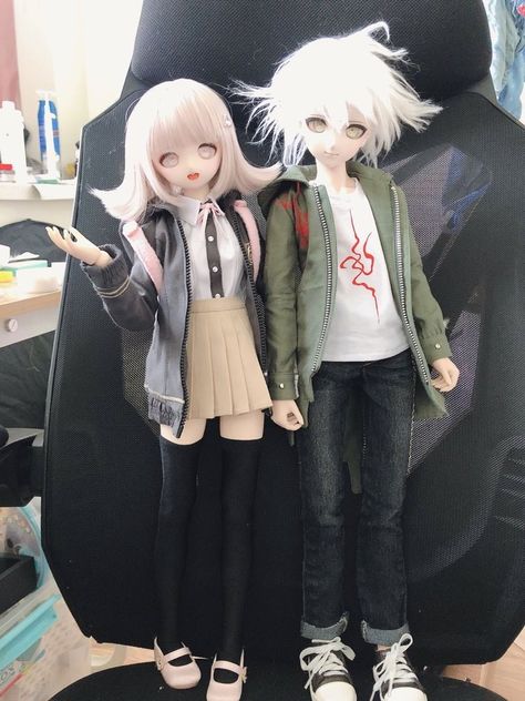 Twitter: @NoA_akizawa Chiaki And Nagito, Chiaki X Nagito, Nagito X Chiaki, Danganronpa Figures, Chiaki Nanami, Danganronpa Funny, Danganronpa Memes, Fantasy Art Dolls, Kawaii Doll