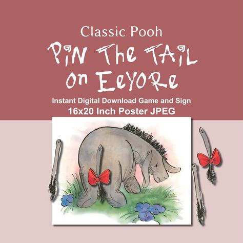 Pin The Tail On Eeyore, Eeyore Tail, Guy Friendship Quotes, Pin The Tail, Winnie The Pooh Honey, True Friends Quotes, 16x20 Poster, Classic Pooh, Walmart Photos