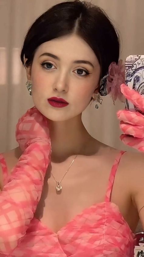 Red lips and pink dress. How was this makeup? A Rose, Red Lips, Backless Dress Formal, Pink Dress, Lips, Formal Dresses, Makeup, Red, Pink