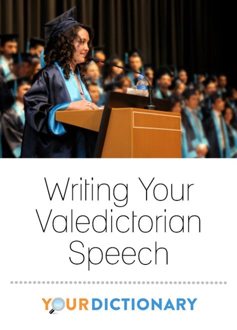 It is truly an honor to be named as class valedictorian: but, suddenly with the award comes the pressure of writing your valedictorian speech. Writing this speech can be a nightmare – especially if you do not have good public speaking skills. It is important to get started writing as soon as possible so that you can present a polished product on commencement day.  Keep reading for more tips about writing your valedictorian speech. | Writing Your Valedictorian Speech from #YourDictionary Speech Writing Tips, Valedictorian Speech, Speech Examples, Speech Writing, Award Speech, Class Awards, Business Major, Graduation Speech, Best Speeches