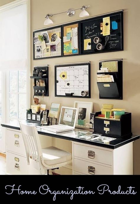 Desk Wall Organization, Diy Desk Organization, Office Wall Organization, Organize Office Space, Home Command Center, Cheap Office Furniture, Desk Diy, Desk Organization Diy, Diy Office