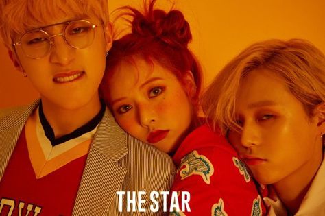 Triple H pose in yellow and red for 'The Star' | allkpop.com Hyuna Triple H, Hyuna And Edawn, Hyuna Kim, Group Poses, Star Magazine, Hyun A, E Dawn, Triple H, Retro Futurism