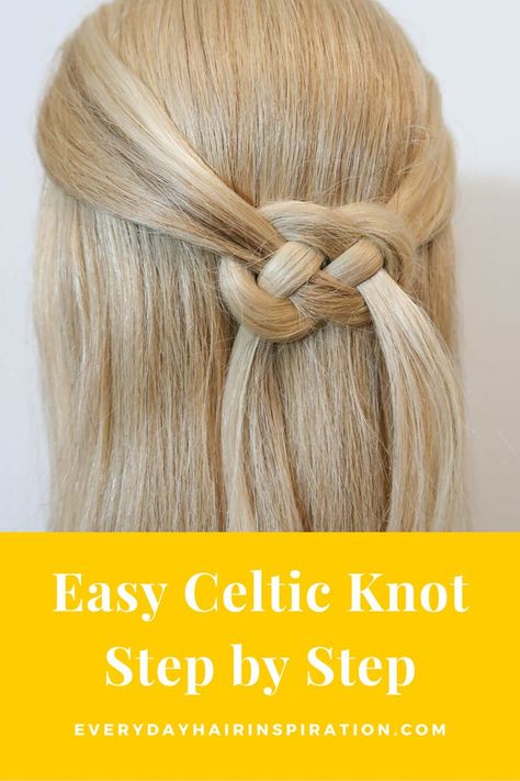 How to celtic knot Scottish Hair, Hairstyle For Beginners, Hair Knot Tutorial, Knot Hairstyle, Celtic Knot Hair, Celtic Braid, Celtic Hair, Medieval Hairstyles, Medium Hair Styles For Women