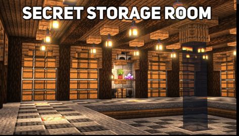 Underground Bunker Minecraft, Chest Room Minecraft, Minecraft Chest Room, Storage Minecraft, Minecraft Storage Room Ideas, Storage Room Ideas, Minecraft Storage Room, Room Tutorial, Underground Storage