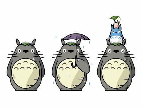 My Neighbor Totoro by Aleksandar Savic Small Totoro, Totoro Drawing, Totoro Umbrella, Totoro Party, Totoro Art, Umbrella Tattoo, Small Chest Tattoos, Packed Lunch, Ghibli Artwork