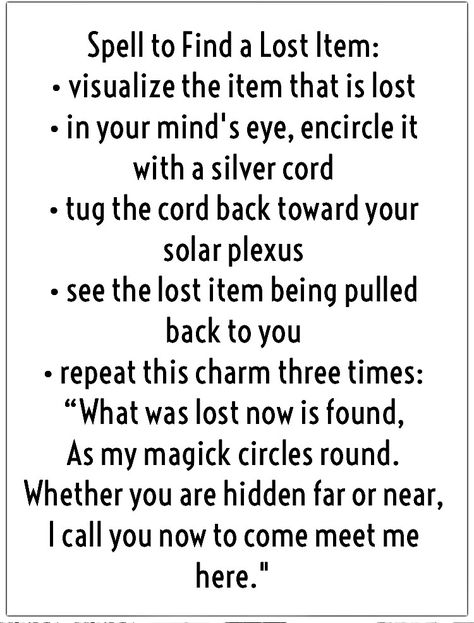 Spell For Lost Things, Lost Items Spell, How To Find Something You Lost Spell, Finding Lost Things Spell, Find A Lost Item Spell, Spell To Find Missing Item, Spell To Return Lost Item, Crystals For Finding Lost Items, Spell To Find A Lost Object