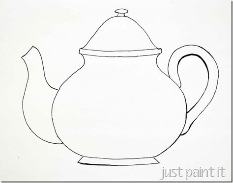 Teapot & cups pattern templates for painting, embroidery, coloring pages and more. Painting Embroidery, Applique Templates, Applique Quilt, Paper Embroidery, Tea Party Birthday, Applique Patterns, Mug Rugs, Templates Free, Colouring Pages