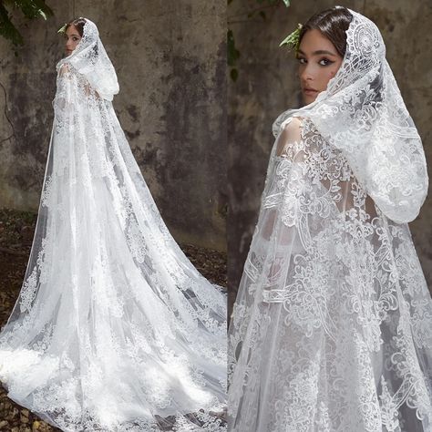 Lily Collins Inspired Hooded Lace Wedding Veil 2024 Chapel Long Cape Fully Lace Western British Victorian Cloak Cover Up - AliExpress Victorian Cloak, Wedding Cape Veil, Princess Cape, Lace Wedding Veil, Wedding Cloak, Lace Cape, Long Cape, Wedding Veils Lace, Wedding Cape