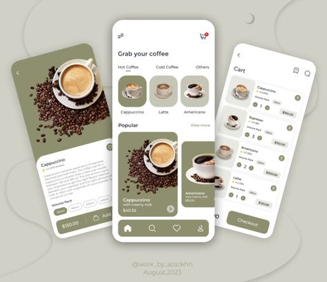 "CaféQuest" is your coffee companion, a dedicated app designed to elevate your coffee experience. With CaféQuest, you can discover new flavors, create your perfect cup, and connect with a community of coffee enthusiasts. If you're in need of a top-notch web or mobile app UI/UX design, I'm here to help! Feel free to reach out if you're looking to enhance your digital products with intuitive and visually appealing designs. Stay tuned for more updates! Ui Ux Design Website, Ux Design Website, Creative App Design, Font Canva Lettering, Application Ui Design, Desain Ux, App Ui Ux Design, Ux Design Mobile, Figma Design