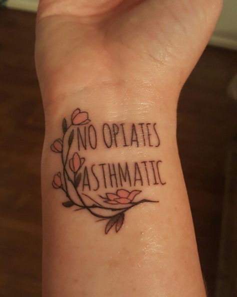 Asthma Tattoo, Medical Alert Tattoo, Medical Alert, Henna Designs, Tattoos And Piercings, I Tattoo, Cool Tattoos, Tattoo Quotes, Tatting