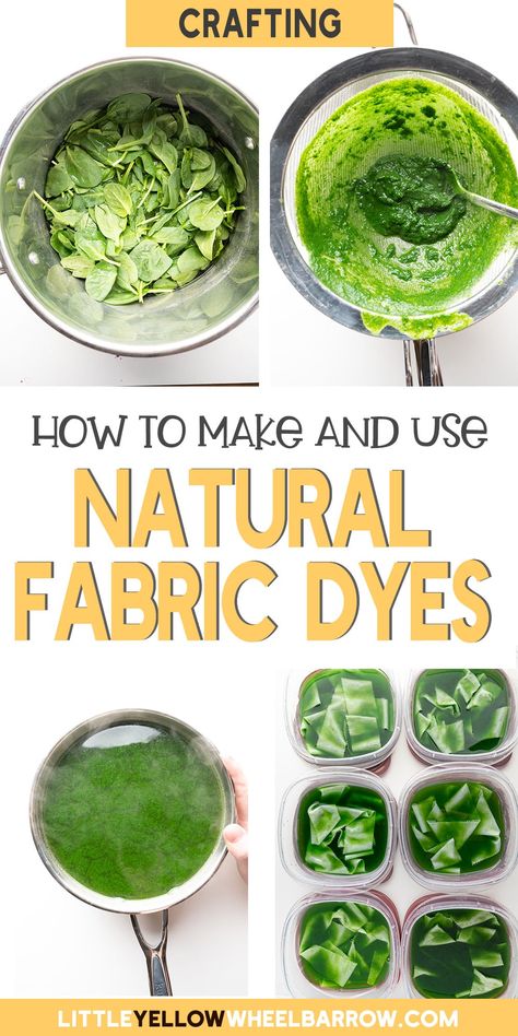 There are so many things that can be used to make natural dyes; from a wide range of plants and flowers, barks, and foods. We show you the easiest, no chemical ways to make natural dyes in your own home. This is an easy craft project you can even do with the kids on a rainy weekend and they will love it! Check out our list of colors, useable items, and the easy mordants you have kicking around the kitchen (like baking soda) that will make your dyeing projects pop. Natural Fabric Dye Diy, Natural Green Dye, Natural Tie Dye, Clothes Dye, Fashion Design Course, Tinta Natural, Natural Food Dye, Fabric Dyeing Techniques, Diy Dye