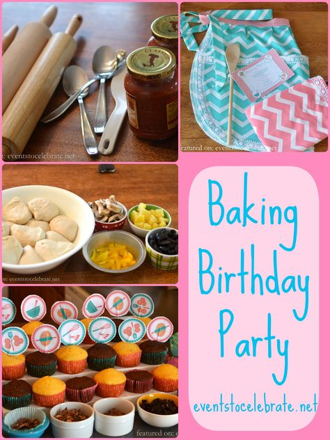 Baking Birthday Party Ideas - events to CELEBRATE! Kids Baking Party, Baking Birthday Party, Kids Cooking Party, Baking Birthday Parties, Birthday Baking, Cupcake Wars, Baking Party, 10th Birthday Parties, Baking With Kids