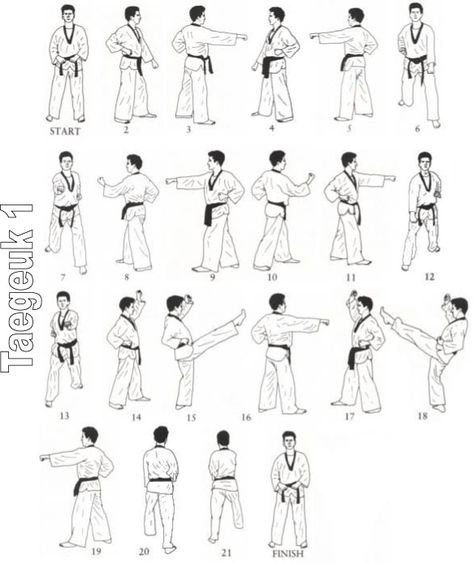 Taekwondo Poomsae - Album on Imgur Taekwondo Step By Step, Taekwondo Poomsae, Taekwondo Stretching Routine, Taekwondo Moves, Tkd Taekwondo, Taekwondo Techniques, Taekwondo Basic Form 1, Taekwondo Gear, Taekwondo Forms