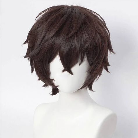 Bungo Stray Dogs Cosplay, Dazai Osamu Cosplay, Anime Bungo Stray Dogs, Hair Wigs For Men, Anime Wigs, Brown Wig, Silk Hair, Dazai Osamu, Hair Reference