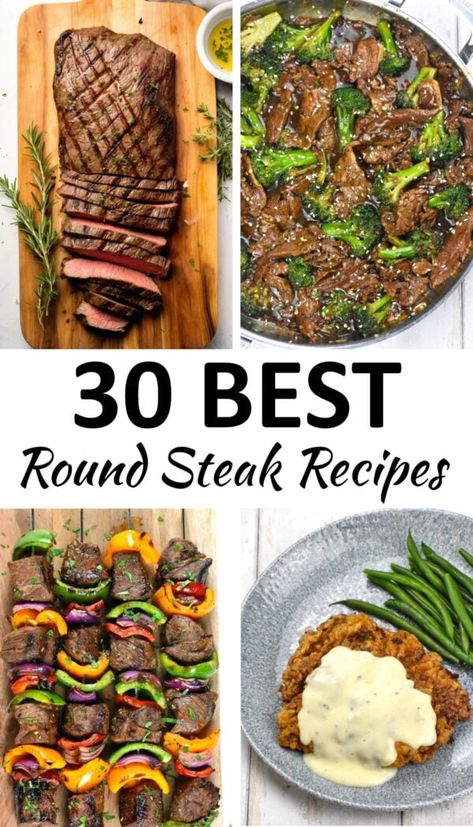 round steak recipes pin Amazing Dinner Ideas, Beef Round Steak Recipes, Top Round Roast Beef, Smothered Steak, Beef Round Steak, Top Round Steak, Round Steak Recipes, Thai Beef Salad, Beef Round