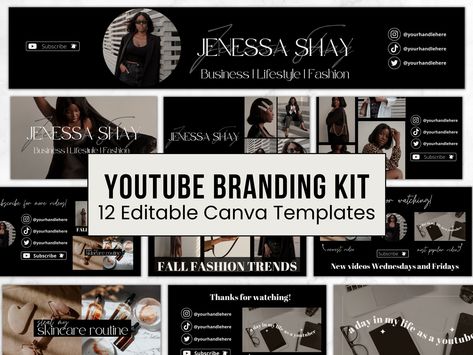 YouTube Channel Branding Kit: Get customizable thumbnails, banners, intros & outros - all in one place! #youtube #channelbranding . #Youtube_Background_Ideas #Aesthetic_Youtube_Channel #Youtube_Banner_Ideas #Youtube_Canva Youtube Branding Ideas, Youtube Channel Banner Templates, Youtube Banner Image, Youtube Background Ideas, Gaming Banner Youtube, Aesthetic Youtube Channel, Youtube Gaming Banner, Youtube Banner Ideas, Youtube Niche