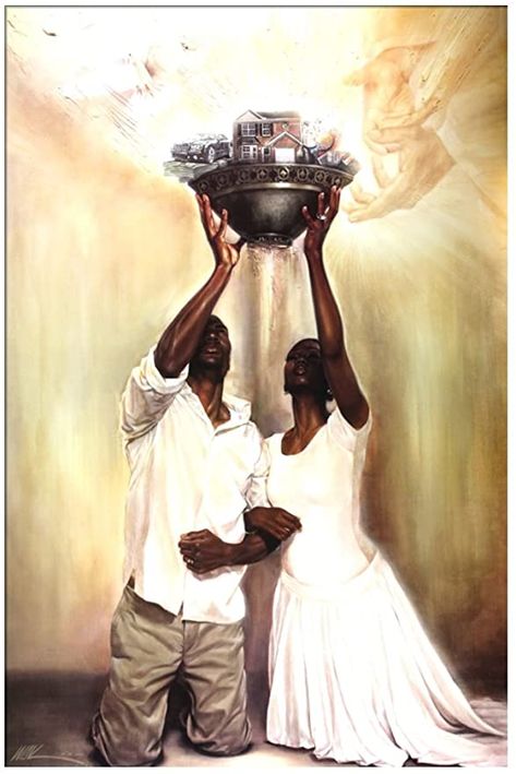 Give It All To God, Black Marriage, African American Art Women, African Love, Black God, Black Family, Picture Framing, Christian Pictures, Light Images