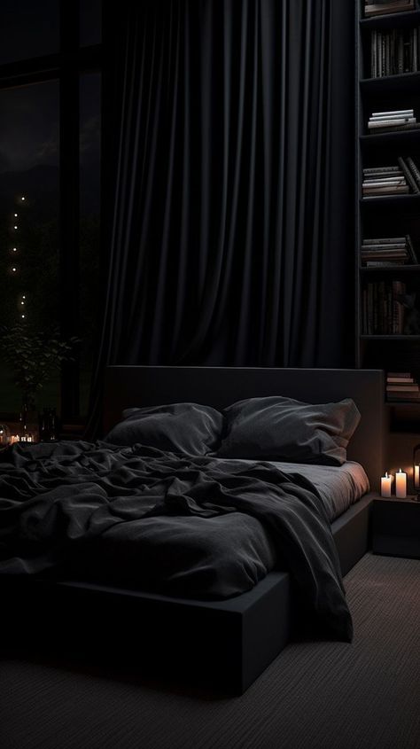 Goth Bedroom Ideas, Dark Bedroom Aesthetic, Dark Cozy Bedroom, Goth Bedroom, Gothic Bedroom, Feminine Bedroom, Moody Bedroom, Dark Bedroom, Bad Inspiration