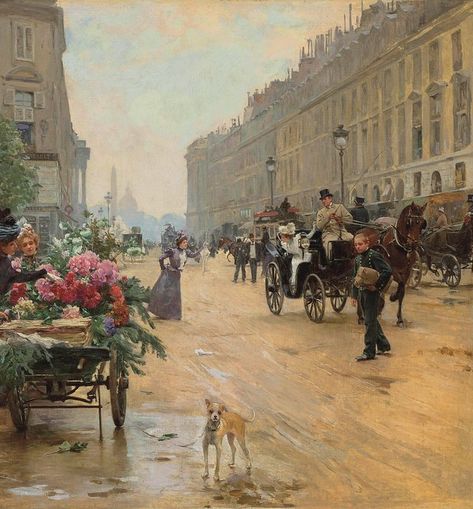 1800 Aesthetic, Parisian Painting, 18th Century Aesthetic, Paris History, Easy Flower Painting, Paris Painting, Simple Painting, 19th Century Art, Old Paris