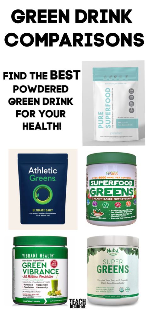 Green Drink Comparison - Teach Beside Me Morning Greens Drink, Greens Drink Powder, Best Green Drink Powder, Drinking Greens, Best Greens Supplement, Green Powder Drink, Best Greens Powder, Drink Your Greens, Costco Organic