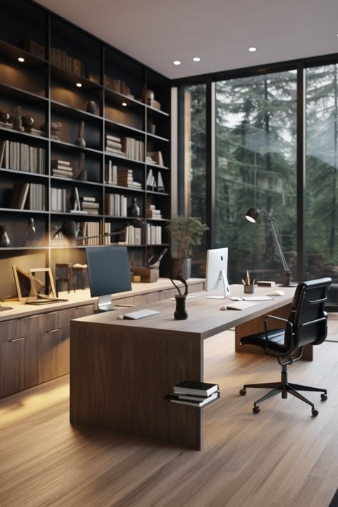 Office Inspo Workspaces, Dream Office Home, Sleek Office Desk, Artistic Office, Work From Home Office Setup, Smart Home Office, Efficient Home Office, Trendy Home Office, Tuscan Furniture