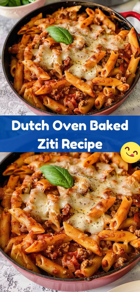 Keto Dutch Oven Baked Ziti: Delicious, low-carb comfort food. Easy, cheesy, and perfect for any meal. Oven Baked Ziti, Easy Dutch Oven Recipes, Ziti Recipe, Ziti Pasta, Ziti Recipes, Baked Ziti Recipe, Dutch Oven Recipes, Baked Ziti, Easy Cheesy