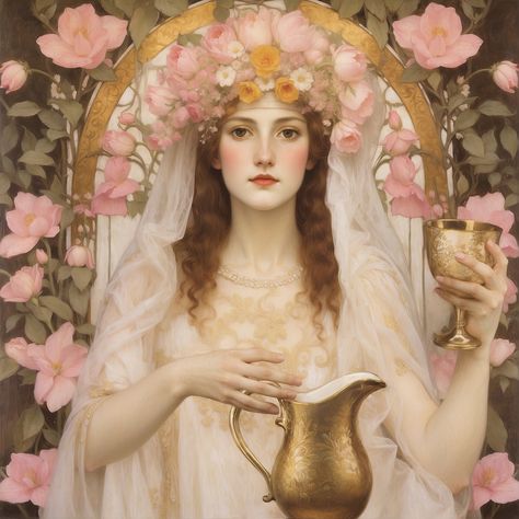 Hebe print, Greek Goddess of eternal youth & brides wall art, Wedding gift for young brides, Pink and gold decor for light academia homes. Hebe Goddess, Youth Daughter, Room Decor Wedding, Goddess Altar, Divine Feminine Art, Altar Art, Coquette Room Decor, Daughter Of Zeus, Eternal Youth