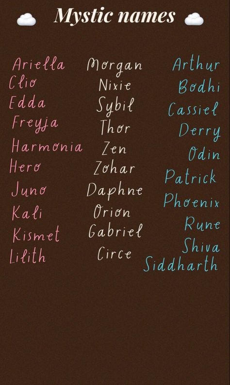 Mystic Names, Fake Names, Fun Names, Oc Names, Mystical Names, Unisex Baby Names, Sweet Baby Names, Best Character Names, Words That Describe Feelings