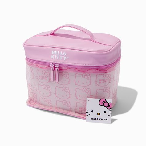 Claire's Hello Kitty® 50th Anniversary Makeup Travel Case Makeup Bag Hello Kitty, Hello Kitty Office Decor, Hello Kitty And Her Mom, Claires Hello Kitty, Hello Kitty Merch, Anniversary Makeup, Sell Bracelets, Hello Kitty Products, Makeup Travel Bag