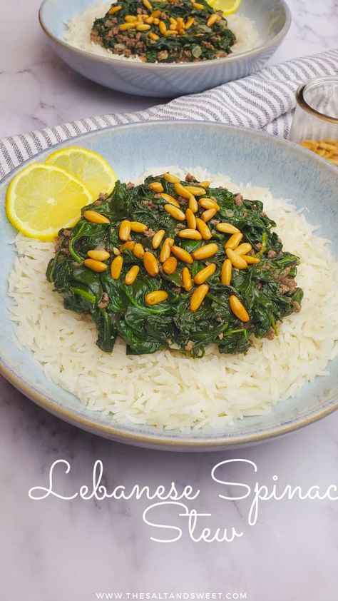 Lebanese Spinach, Spinach Lentil Soup, Spinach Stew, Spinach Fettuccine, Air Fryer Recipes Chicken Breast, Sweet Kitchen, Middle Eastern Dishes, Air Fryer Recipes Chicken, Fresh Spinach