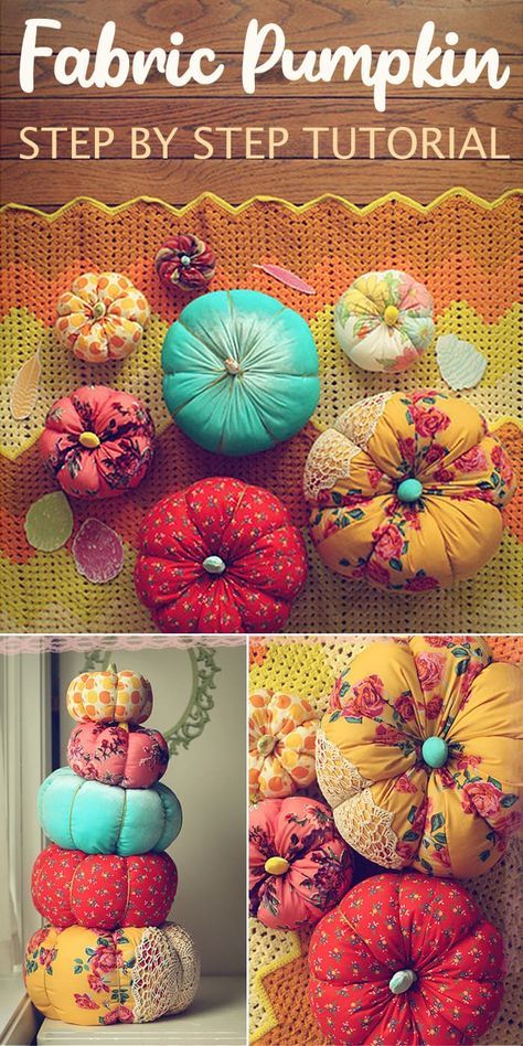 Dekorasi Halloween, Fall Sewing Projects, Kerajinan Diy, Fall Sewing, Manualidades Halloween, Creation Deco, Fabric Pumpkins, Diy Pumpkin, Pumpkin Crafts