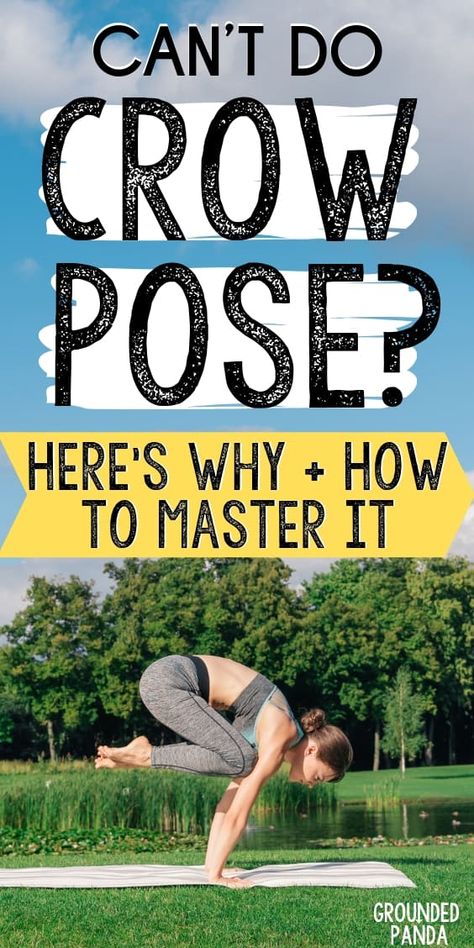 Yoga Crow Pose Beginner, How To Crow Pose Yoga, Crow Pose Progression, How To Do Crow Pose, Yoga For Back Flexibility, Crow Pose For Beginners, Crane Pose Yoga, Crow Pose Yoga, Yoga Crow Pose