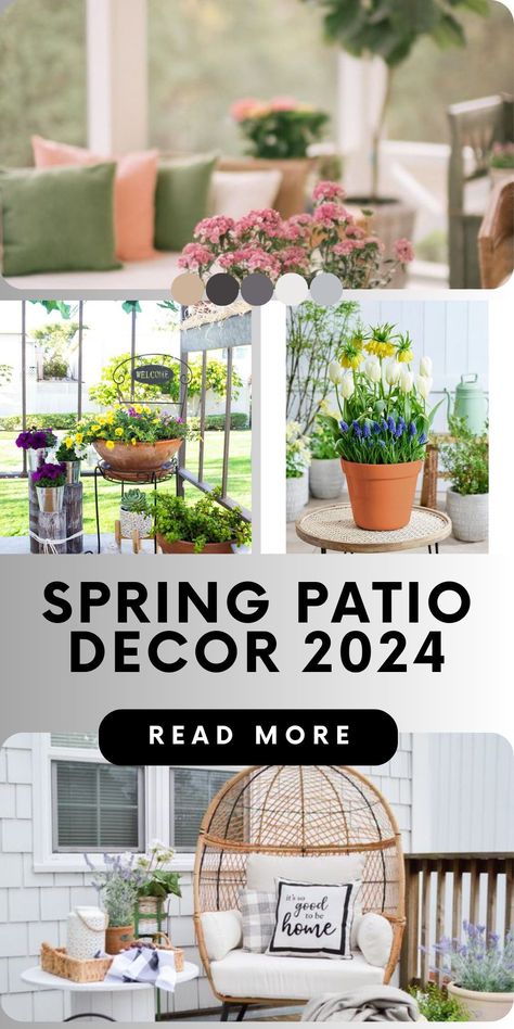 Transform your backyard oasis with our spring patio decor ideas. Discover fresh ways to infuse life into your outdoor spaces, embracing the essence of spring Spring Patio Decorating Ideas, Spring Patio Ideas, Spring Patio Decor, Modern Porch Decor, Spring Patio, Spring Outdoor Decor, Patio Decor Ideas, Modern Porch, Garden Nook