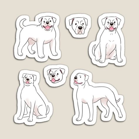 Get my art printed on awesome products. Support me at Redbubble #RBandME: https://www.redbubble.com/i/magnet/American-bulldog-pack-by-Yaragold/159060065.TBCTK?asc=u White American Bulldogs, White Bulldog, American Bulldog, Dog Illustration, Pet Owners, Dog Owners, Science Poster, Stranger Things Fanart, Bulldog