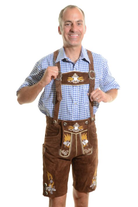 PRICES MAY VARY. Authentic Men's Oktoberfest Tracht Lederhosen Shorts Lined on the inside Suspenders are included Premium cow suede leather for most comfortable fit / Highest quality in the market PLEASE READ SIZING INSTRUCTIONS BELOW: This gorgeous pair of Oktoberfest lederhosen is handmade and decorated with beautiful embroidery work, which depicts the ingredients that are used in Germany to brew beer. Every beer lover and Oktoberfest goer should own a pair of these Oktoberfest lederhosen. The Oktoberfest Men, Above The Knee Shorts, Fall Outfits Men, Halloween Party Diy, Leather Trousers, Fashion Toys, Embroidery Work, Beautiful Embroidery, Festival Outfit