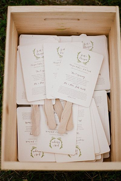 Creative Wedding Programs, Wedding Reception Program, Ceremony Decorations Outdoor, Wedding Ceremony Decorations Outdoor, Rustic Wedding Decorations, Program Fans, Wedding Program Fans, Wedding Ceremony Programs, Wedding Fans