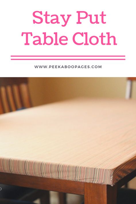 Stay-Put Tablecloth Tutorial Diy Fitted Table Cloth, Fitted Tablecloth Diy, How To Make A Fitted Tablecloth, Table Cloth Hacks, Sewing Table Cloth, Table Cloth Diy, Diy Table Cloth, Diy Ironing Board, Cloth Tutorial