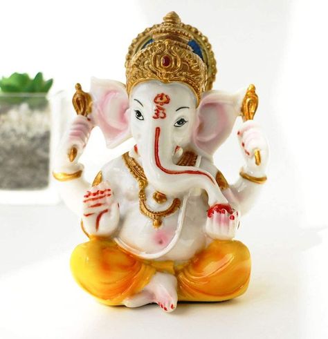 Hindu Mandir Temple Pooja Item Indian Small Ganesha Idol Figurine Murti Puja Collections Diwali Gifts Decor Hinduism Buddha Yoga Zen Meditation Room Altar Shrine Kit Zen Meditation Room, Hindu Mandir, Geometry Formulas, Elephant Home Decor, Indian Idol, Ganesh Idol, Ganesha Statue, Indian Gifts, Ganesh Statue