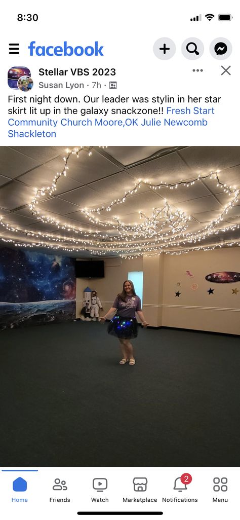 Galaxy Decorations Classroom, Outer Space Dance Theme, Space Theme Hallway School, Space Themed Classrooms, Outerspace Classroom Themes, Galaxy Party Decorations Diy Space Theme, Space Library Display, Nasa Classroom Theme, Space Theme Library